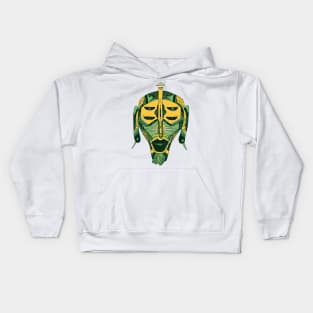 Forrest Green African Mask No 11 Kids Hoodie